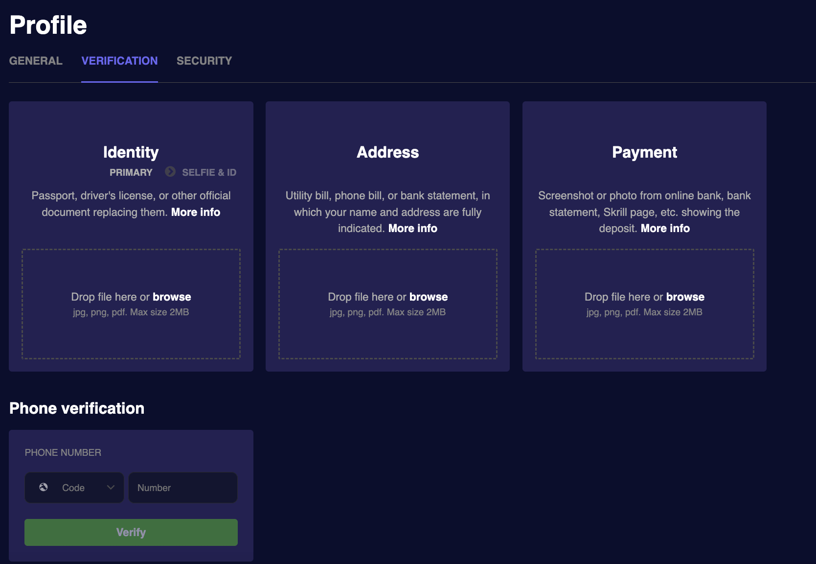 7Bit Casino verification